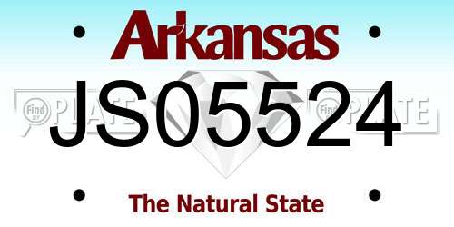JS05524 Arkansas License Plate