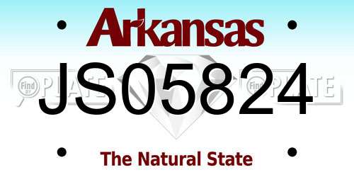 JS05824 Arkansas License Plate