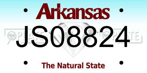 JS08824 Arkansas License Plate