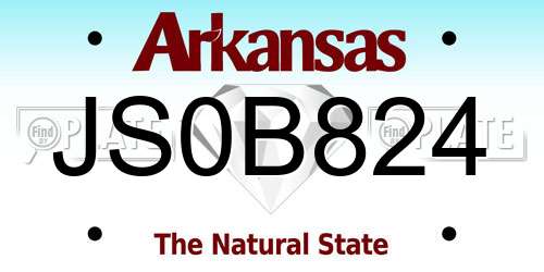 JS0B824 Arkansas License Plate