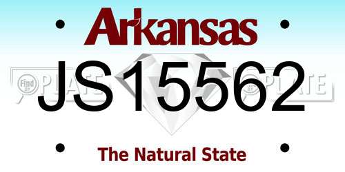 JS15562 Arkansas License Plate