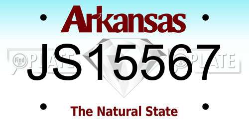 JS15567 Arkansas License Plate