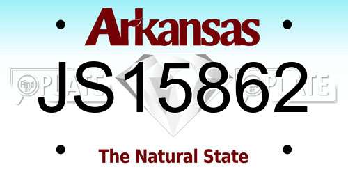 JS15862 Arkansas License Plate