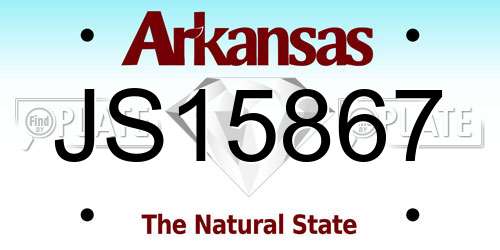 JS15867 Arkansas License Plate