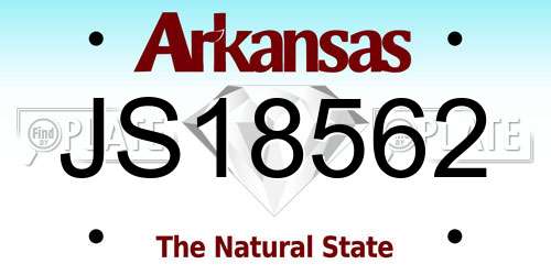 JS18562 Arkansas License Plate
