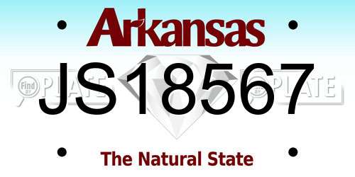 JS18567 Arkansas License Plate
