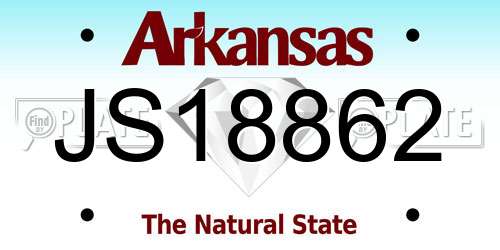 JS18862 Arkansas License Plate