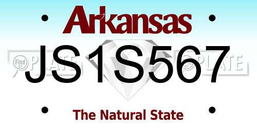 JS1S567 Arkansas License Plate