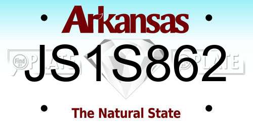 JS1S862 Arkansas License Plate