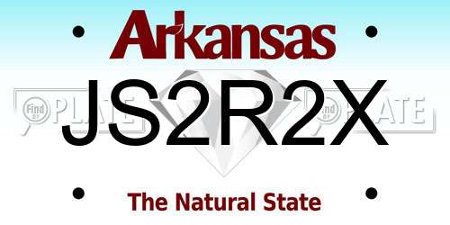 JS2R2X Arkansas License Plate