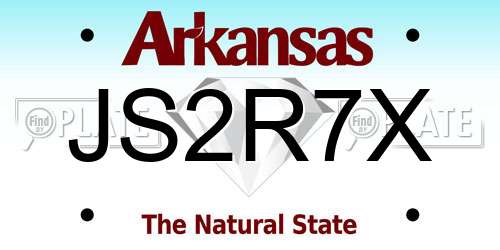 JS2R7X Arkansas License Plate
