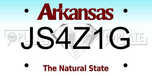 JS4Z1G Arkansas License Plate