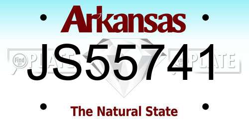JS55741 Arkansas License Plate
