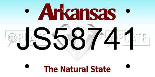 JS58741 Arkansas License Plate