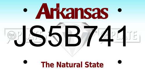 JS5B741 Arkansas License Plate