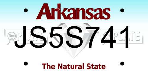 JS5S741 Arkansas License Plate