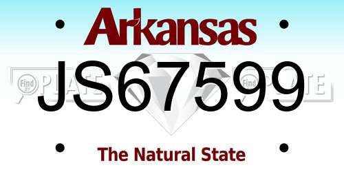 JS67599 Arkansas License Plate