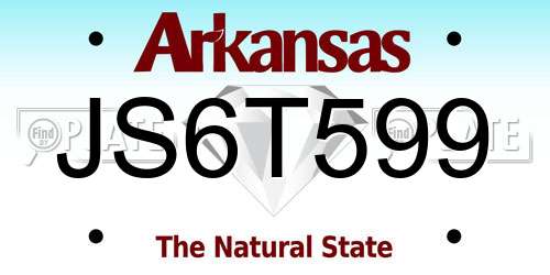 JS6T599 Arkansas License Plate