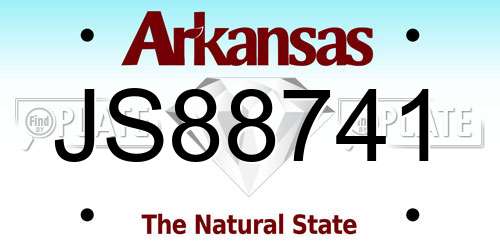 JS88741 Arkansas License Plate