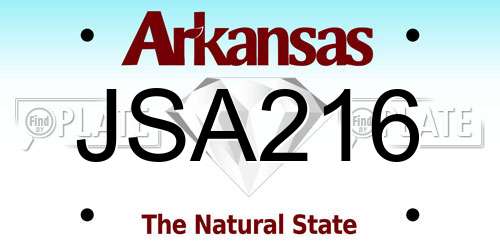 JSA216 Arkansas License Plate