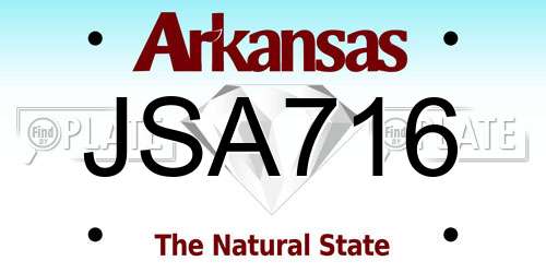 JSA716 Arkansas License Plate