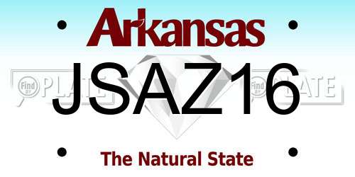 JSAZ16 Arkansas License Plate