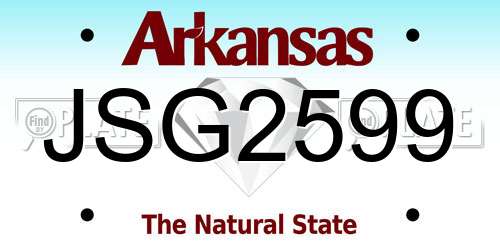 JSG2599 Arkansas License Plate