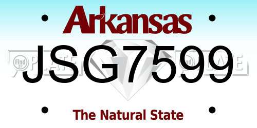 JSG7599 Arkansas License Plate
