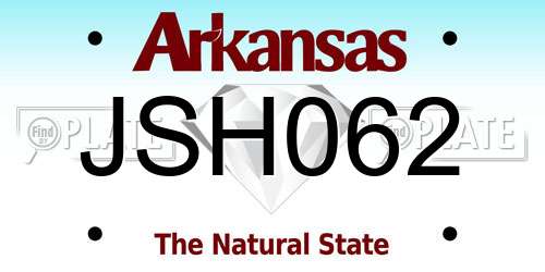 JSH062 Arkansas License Plate