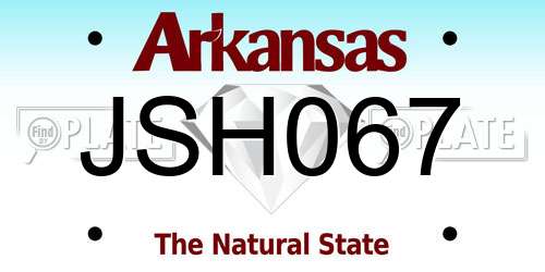 JSH067 Arkansas License Plate