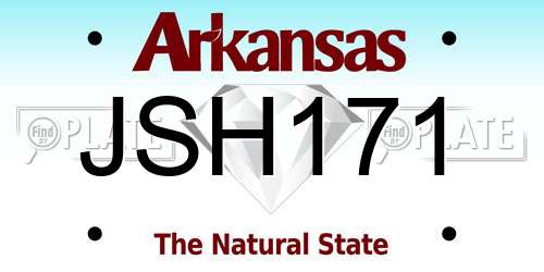 JSH171 Arkansas License Plate
