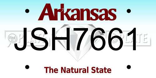 JSH7661 Arkansas License Plate