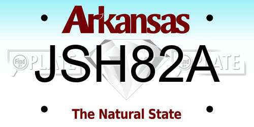 JSH82A Arkansas License Plate