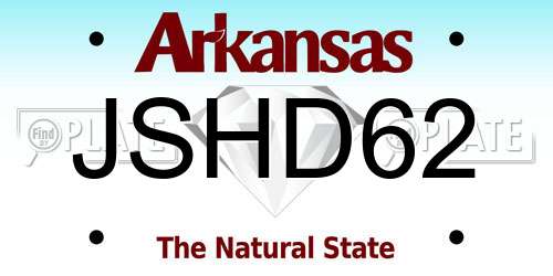 JSHD62 Arkansas License Plate