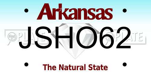 JSHO62 Arkansas License Plate