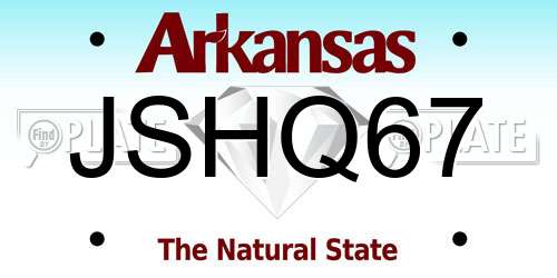 JSHQ67 Arkansas License Plate