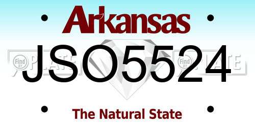 JSO5524 Arkansas License Plate