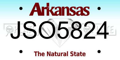 JSO5824 Arkansas License Plate