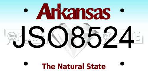 JSO8524 Arkansas License Plate