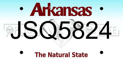 JSQ5824 Arkansas License Plate