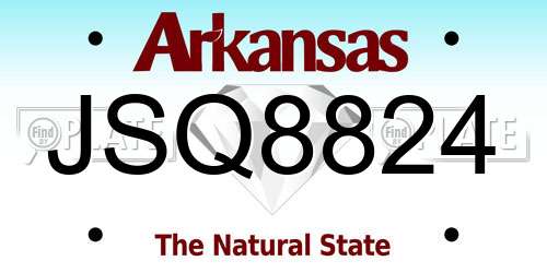 JSQ8824 Arkansas License Plate