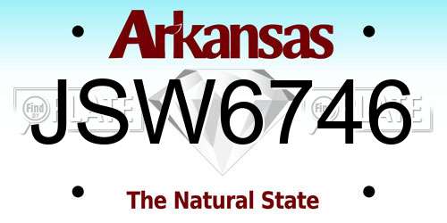 JSW6746 Arkansas License Plate