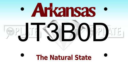 JT3B0D Arkansas License Plate