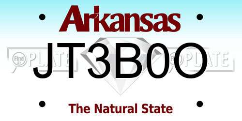 JT3B0O Arkansas License Plate
