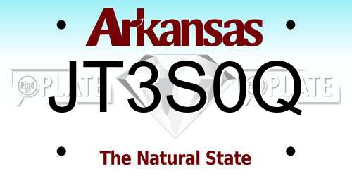 JT3S0Q Arkansas License Plate