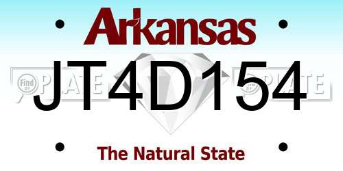 JT4D154 Arkansas License Plate