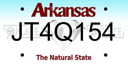 JT4Q154 Arkansas License Plate
