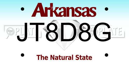 JT8D8G Arkansas License Plate