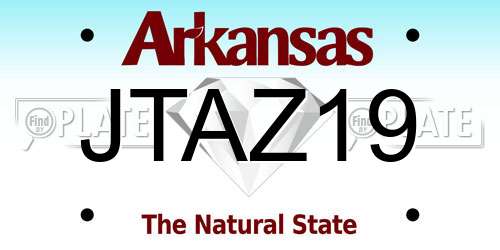 JTAZ19 Arkansas License Plate