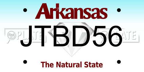 JTBD56 Arkansas License Plate